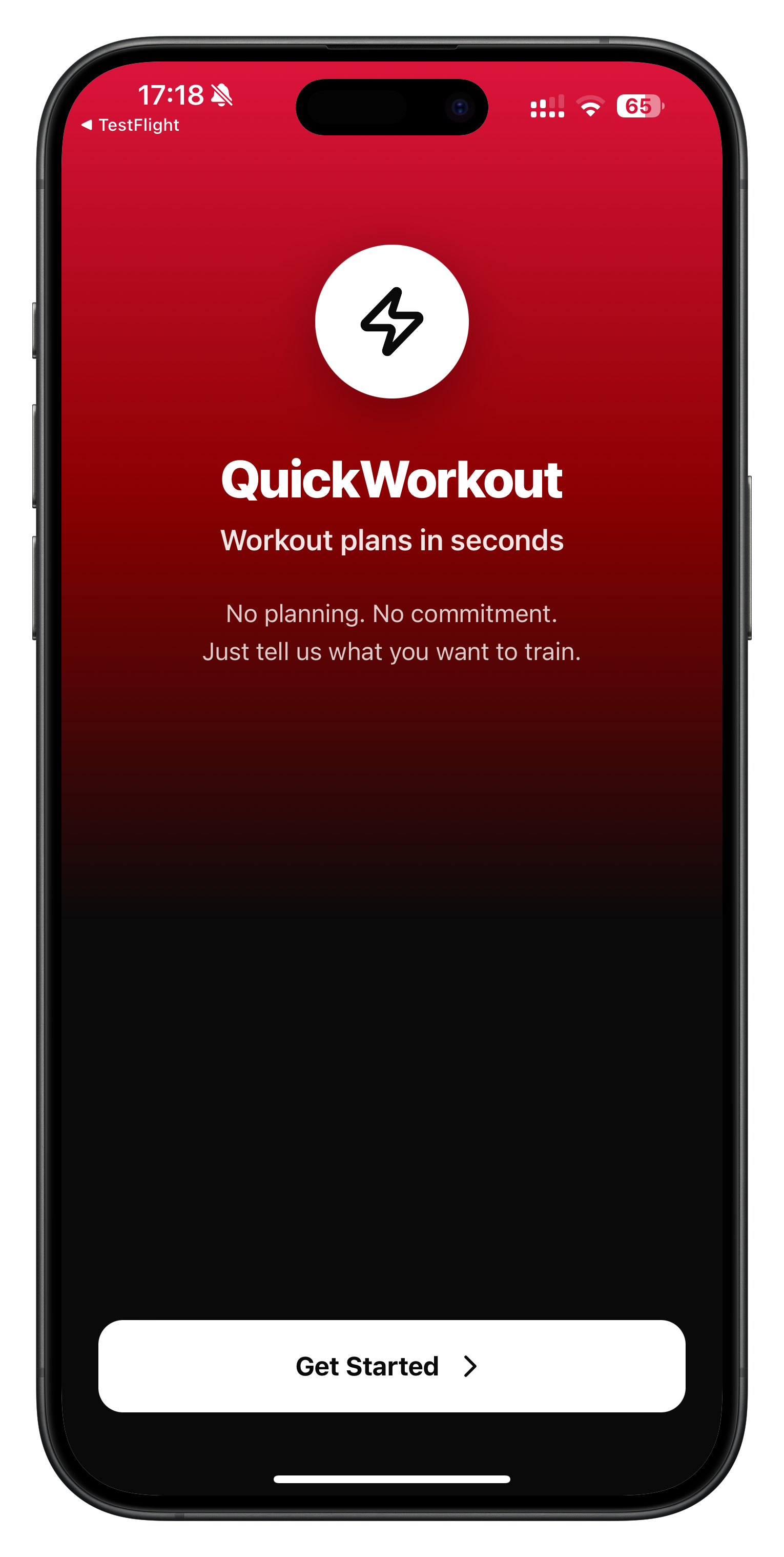 QuickWorkout App Screenshot